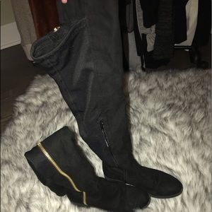 Black OTK boots